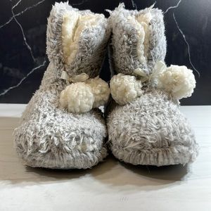 Hans & Alice Women’s Indoor Memory Foam Sweater Knit Pom Fuzzy Slipper G…